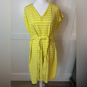 Lane Bryant Yellow Striped Midi Dress